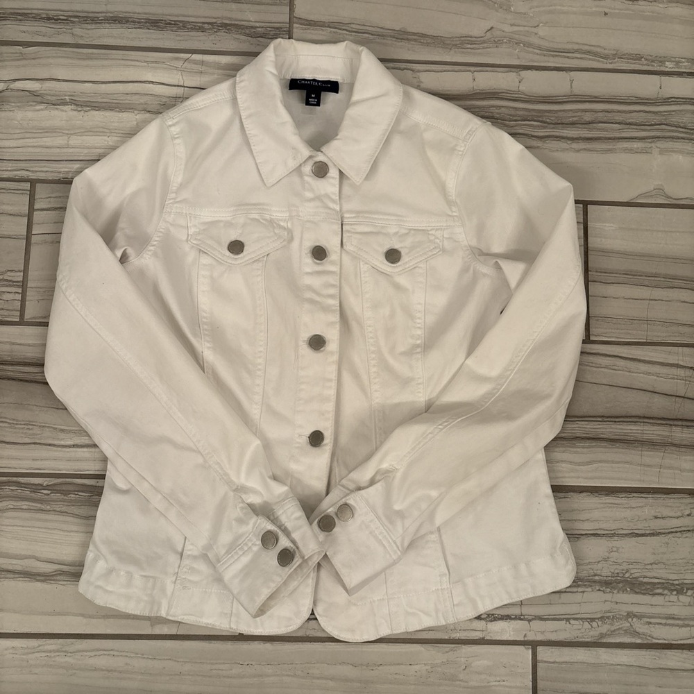 Charter Club Classic White Denim Jacket